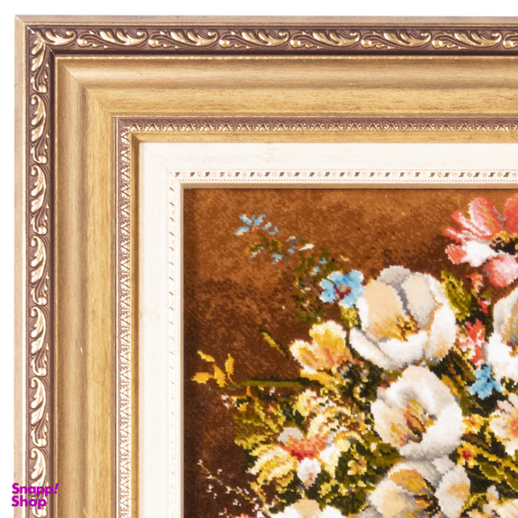 تابلو فرش دستباف سی پرشیا مدل گل در گلدان سرامیکی کد 903691