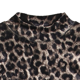 بادی آستین دار زنانه مدل کارو طرح پلنگی