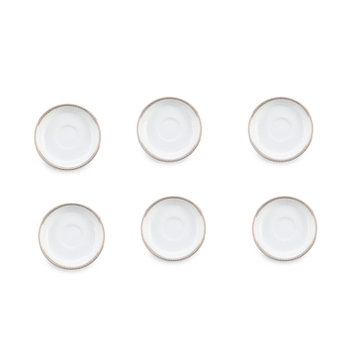 نعلبکی چینی زرین ایران مدل زیر استکان دوری 13 ریوا طلایی درجه عالی بسته 6 عددی