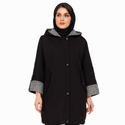 بارانی زنانه السانا مدل فرانه کد 231401 رنگ مشکی