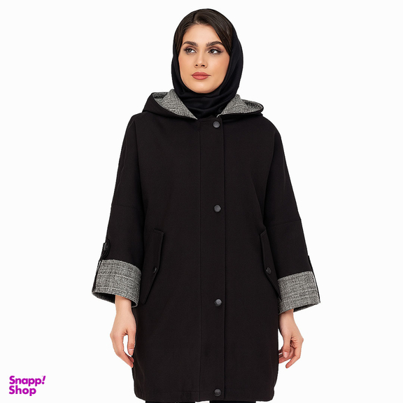 بارانی زنانه السانا مدل فرانه کد 231401 رنگ مشکی