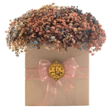 سبد گل طبیعی عروس هفت رنگ هیمان کد B209