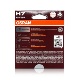 لامپ هالوژن اسرام پایه H7 مدل نایت بریکر لیزر 220 درصد بسته 2 عددی