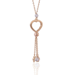 گردنبند طلا 18 عیار زنانه داریم مدل گوی و قلب توخالی