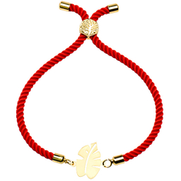 دستبند طلا 18 عیار دخترانه کرابو طرح برگ انجیر مدل Krd1277