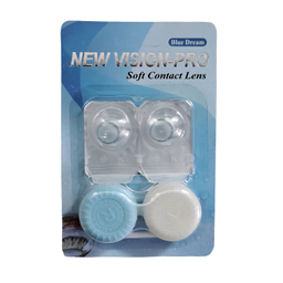 لنز چشم پرو نیو ویژن شماره 14 رنگ آبی دور مشکی به همراه جای لنز