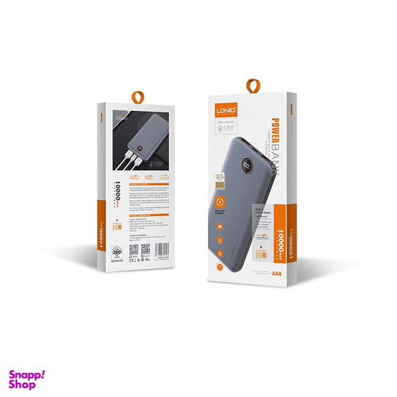 پاوربانک الدینیو مدل PQ10 QC3.0 ظرفیت 10000 میلی آمپر ساعت