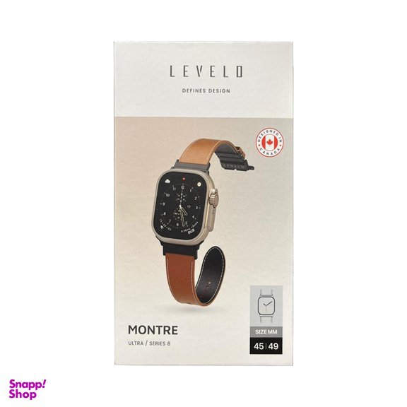 بند چرمی لِولو مدل MONTRE مناسب برای اپل واچ 49/45/44/42 میلی متری