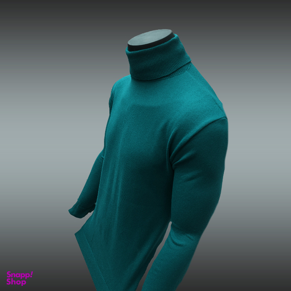 پلیور مردانه یقه اسکی مدل SBZ-E-B2 رنگ سبز آبی