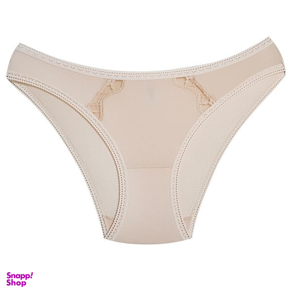 شورت زنانه لین مدل اسلیپ گیپور گلدار کد 4681-602 رنگ کرم