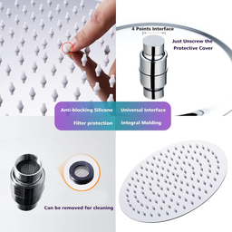 سردوش حمام پاپیروس مدل استیل New-Classic مجموعه دو عددی