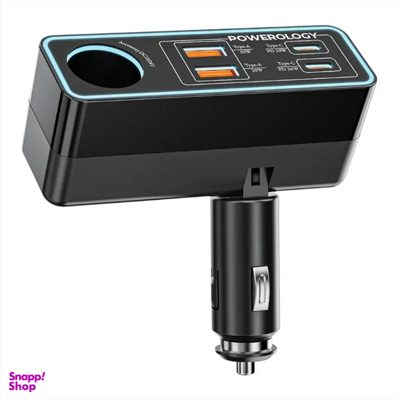 شارژر فندکی 5 پورت 125 وات پاورولوژی مدل Brio PWDA58BK