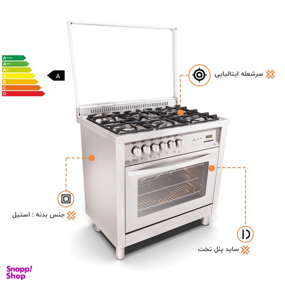اجاق گاز 5 شعله اخوان مدل M2-EDTW