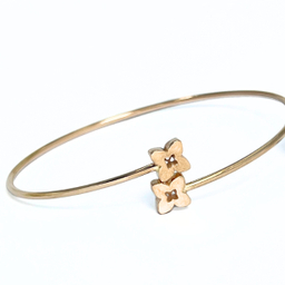 بنگل طلا 18 عیار دخترانه طرح گل