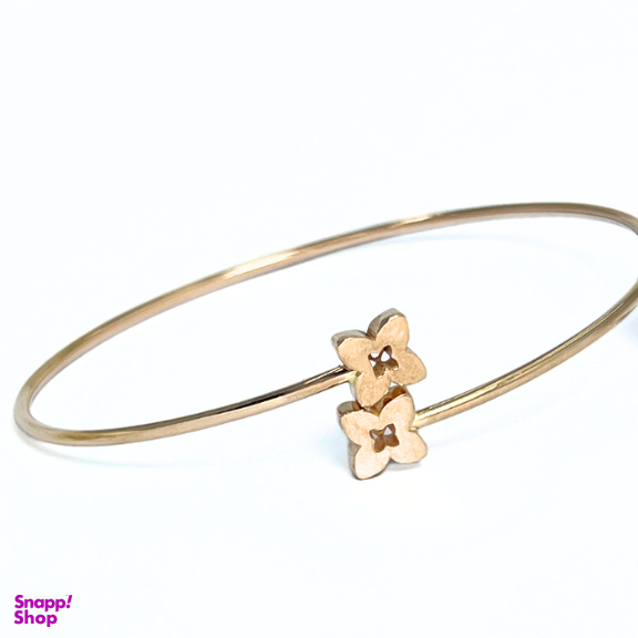 بنگل طلا 18 عیار دخترانه طرح گل