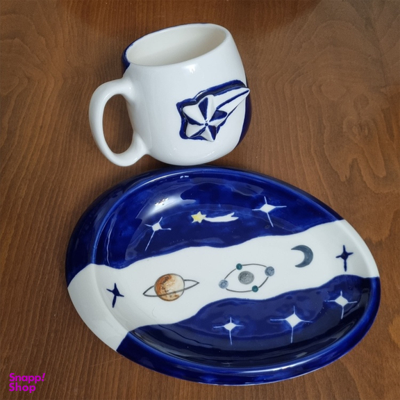 ست ماگ و زیر ماگی سرامیکی طرح منظومه شمسی