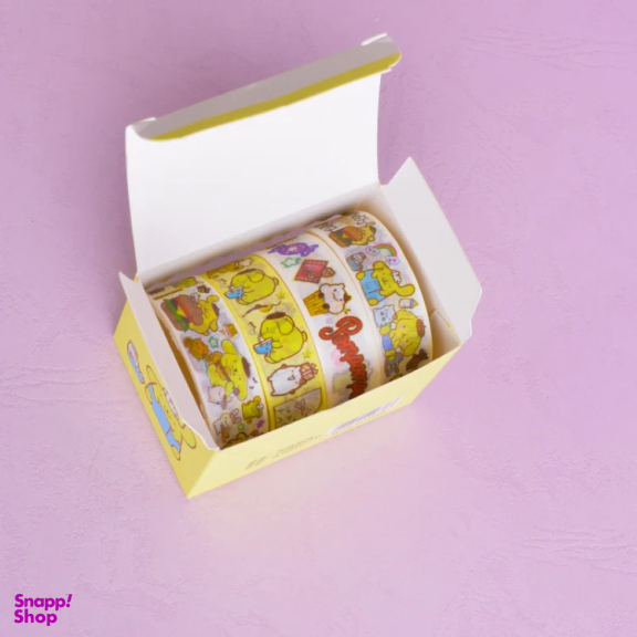 چسب نواری مدل واشی طرح ملودی و دوستان عرض 1.5 سانتی متر بسته 4 عددی