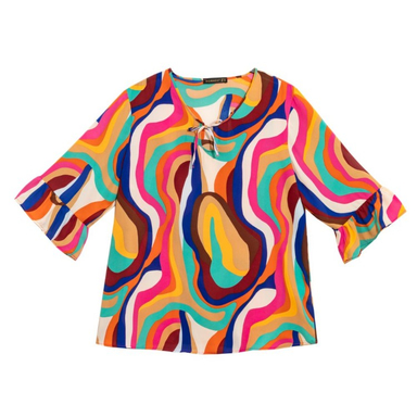 بلوز آستین سه ربع زنانه برنس مدل 40108 رنگ صورتی