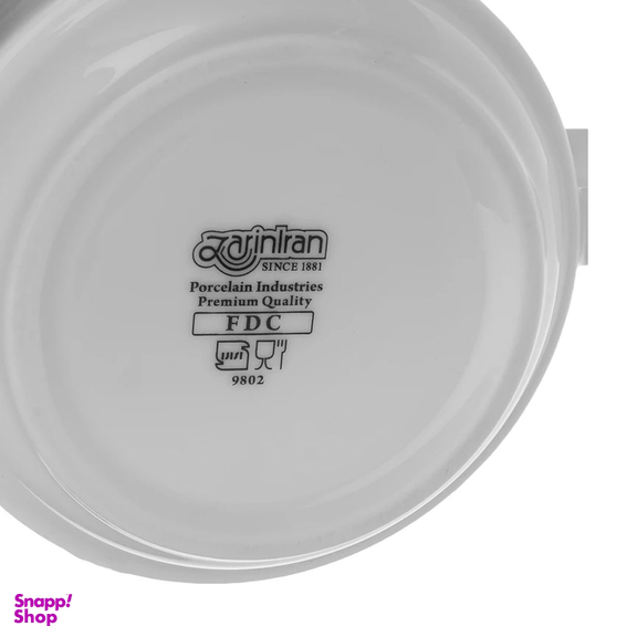 پیاله دسته دار 10 سانتی متری چینی زرین ایران مدل هتلی ۴۹ درجه عالی