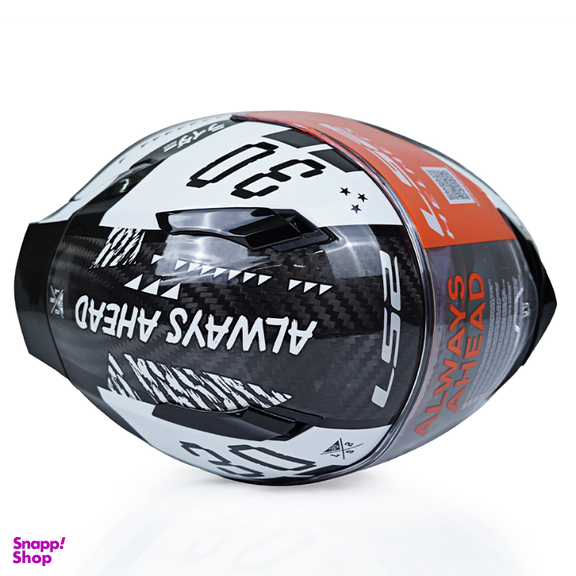 کلاه کاسکت ال اس تو FF801 Carbon Black White به همراه کاور