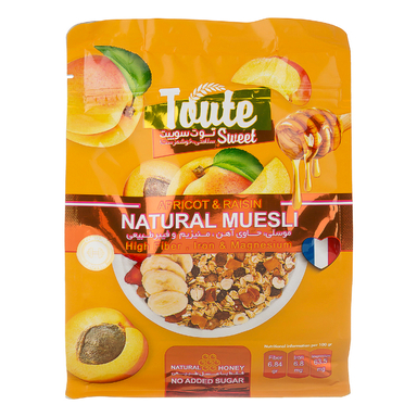 غلات صبحانه بدون شکر توت سوییت با زردآلو و کشمش وزن 350 گرم