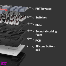 کیبورد بی سیم مخصوص بازی کیکرون مدل Keychron k8 pro Red Switch