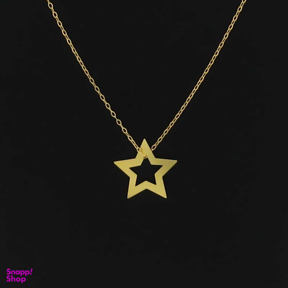 گردنبند طلا 18 عیار زنانه کاپانی طرح ستاره کد KN042