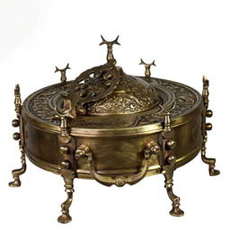 منقل برنجی مدل قلم کاری جای قوری دار کد M177