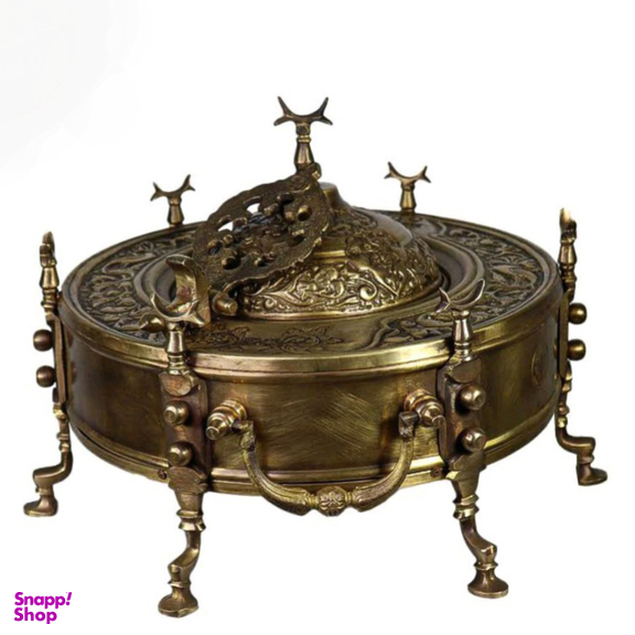 منقل برنجی مدل قلم کاری جای قوری دار کد M177