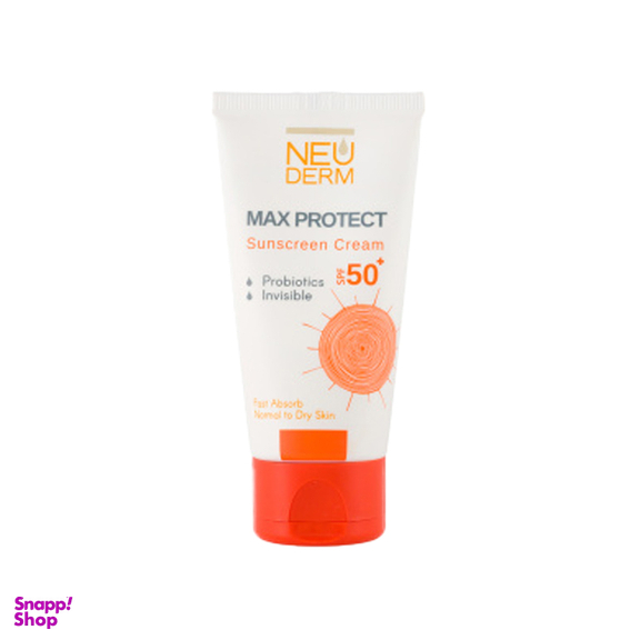 کرم ضد آفتاب بی رنگ نئودرم مدل Max Protect مناسب پوست نرمال و خشک حجم 50 ميلی لیتر