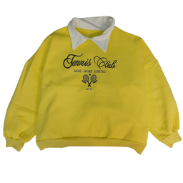 دورس یقه شکاری زنانه مدل TENNIS کد 7 رنگ زرد