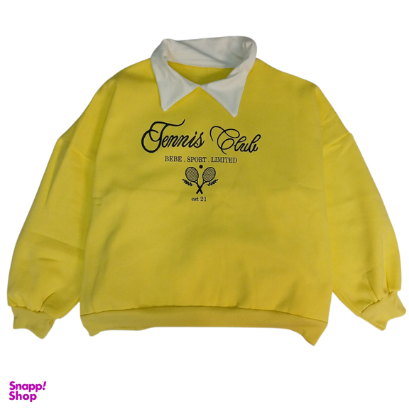 دورس یقه شکاری زنانه مدل TENNIS کد 7 رنگ زرد