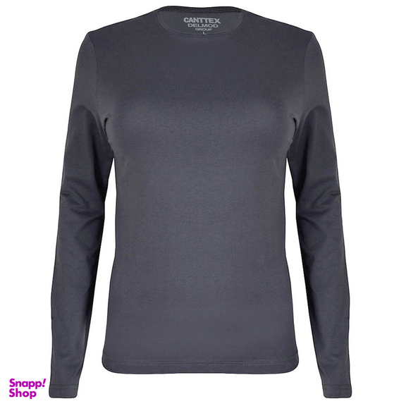 تیشرت آستین بلند زنانه کانتکس مدل 249014421 رنگ طوسی تیره