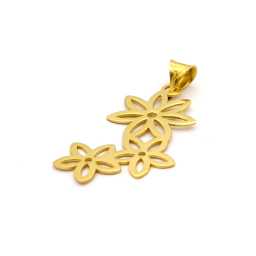 گردنبند طلا 18 عیار زنانه کاپانی مدل گل کد KN022