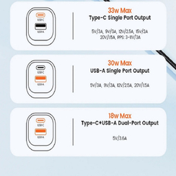شارژر دیواری 33 وات توکی مدل TCTAC-JCB01