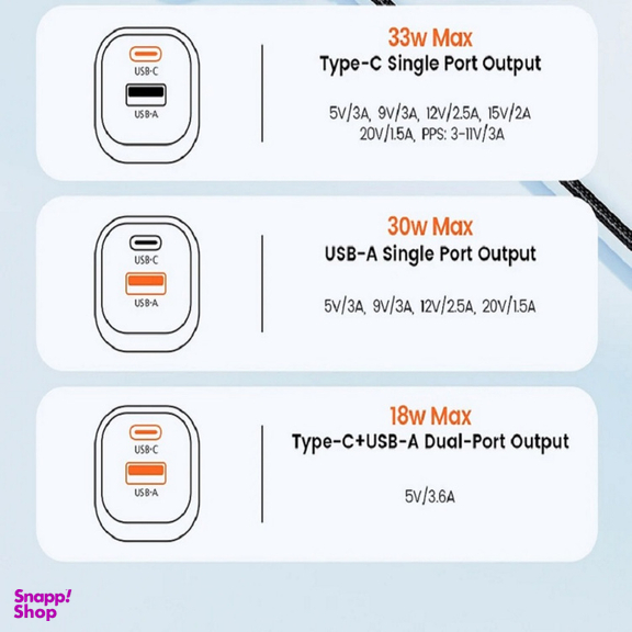 شارژر دیواری 33 وات توکی مدل TCTAC-JCB01