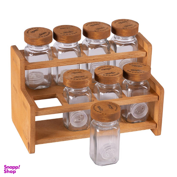 جای ادویه مکارتی مدل شاکا به همراه استند مجموعه ۸ عددی