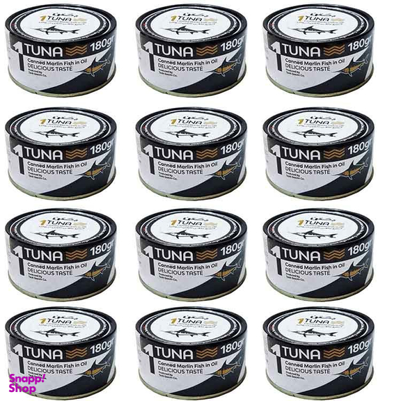 کنسرو ماهی مارلین در روغن یکتن وزن 180 گرم بسته 12 عددی