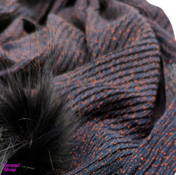 شال زنانه طرح برفکی پوم دار کد 1