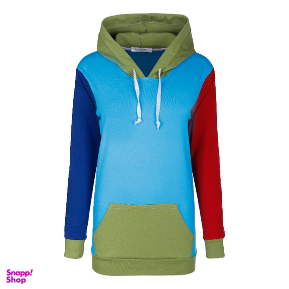 هودی اسپرت لوینت مدل کالرفول کد 6242 رنگ زمینه آبی