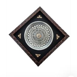 تابلو بشقاب قلم زنی طرح خورشیدی کد T1014