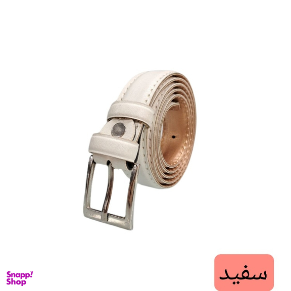 کمربند زنانه سگگ میخی کد 011 رنگ سفید