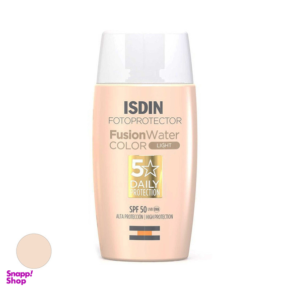 کرم ضد آفتاب رنگی ایزدین SPF 50 مدل فیوژن واتر مناسب برای انواع پوست حجم 50 میلی‌ لیتر