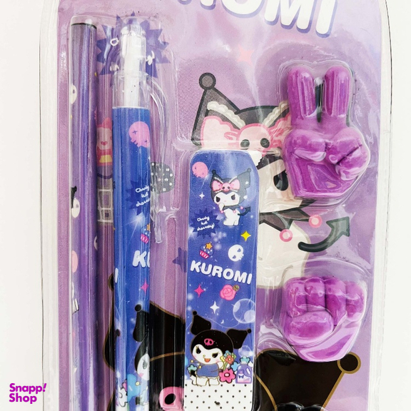 بسته لوازم تحریر مدل کرومی عروسکی کد 57 مجموعه 7 عددی