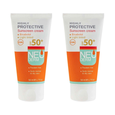 کرم ضد آفتاب نئودرم مدل Light Tinted رنگی حجم 50 میلی‌ لیتر مجموعه 2 عددی