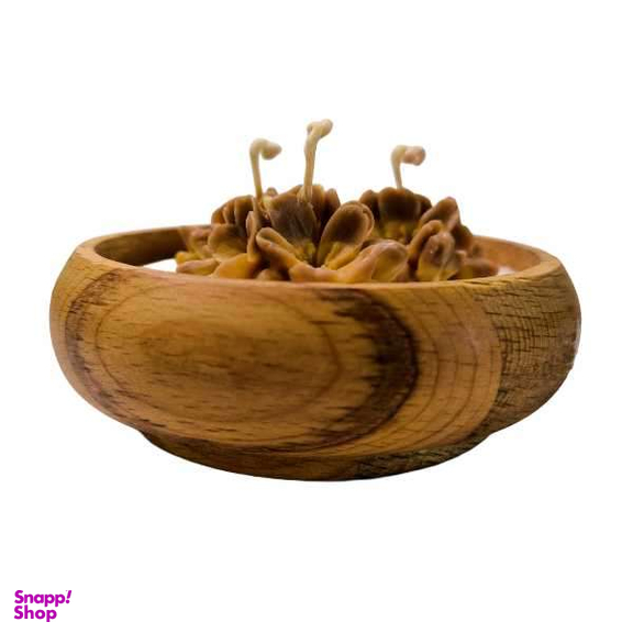 شمع دکوری مدل شات چوبی شکوفه دو رنگ کد 102