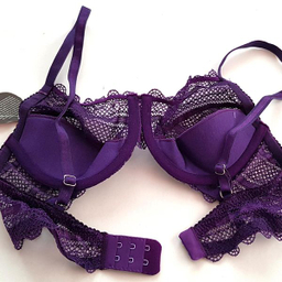 ست شورت و سوتین زنانه میسا مدل فنردار گیپوری کد 4717-6035 رنگ بنفش