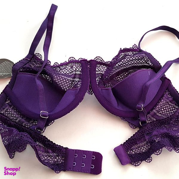 ست شورت و سوتین زنانه میسا مدل فنردار گیپوری کد 4717-6035 رنگ بنفش