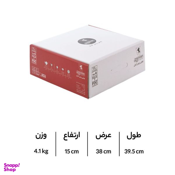 سرویس چای خوری 17 پارچه چینی زرین ایران سری ایتالیا اف مدل فلورانس درجه سه