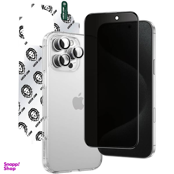 محافظ صفحه نمایش گرین لاین مدل 4in1 مناسب برای گوشی موبایل اپل iPhone 16 Pro Max به همراه محافظ پشت گوشی و محافظ لنز و کاور